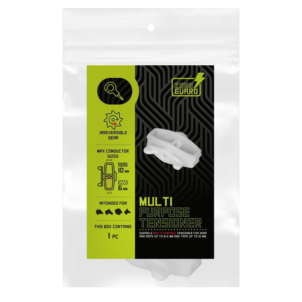 ZoneGuard Drahtspanner, Kunststoff, multifunktional, für Litze, Seil, Band bis 10 mm
