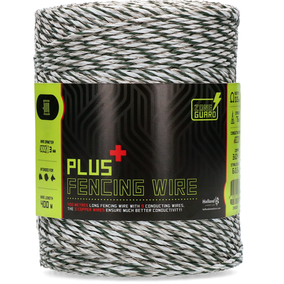 ZoneGuard Plus Zaundraht, Ø 3 mm, weiß/dunkelgrün, 400 m