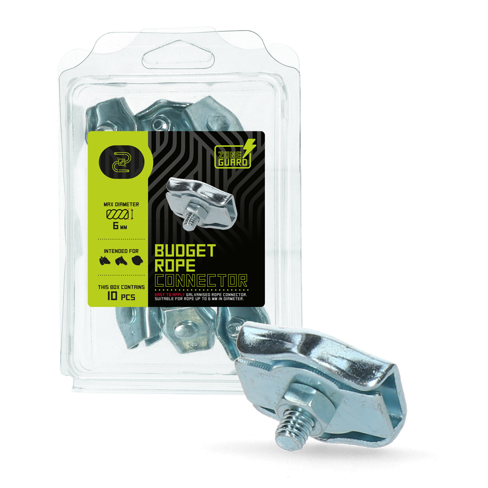 ZoneGuard Seilverbinder, verzinkt, für Elektrozaunseil Ø 6 mm, 10 Stk