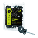 ZoneGuard Ringisolator, Strong, mit Metallkern, durchgehende Stütze, Ø 5,3 mm, schwarz, UV-beständig, 25 Stk