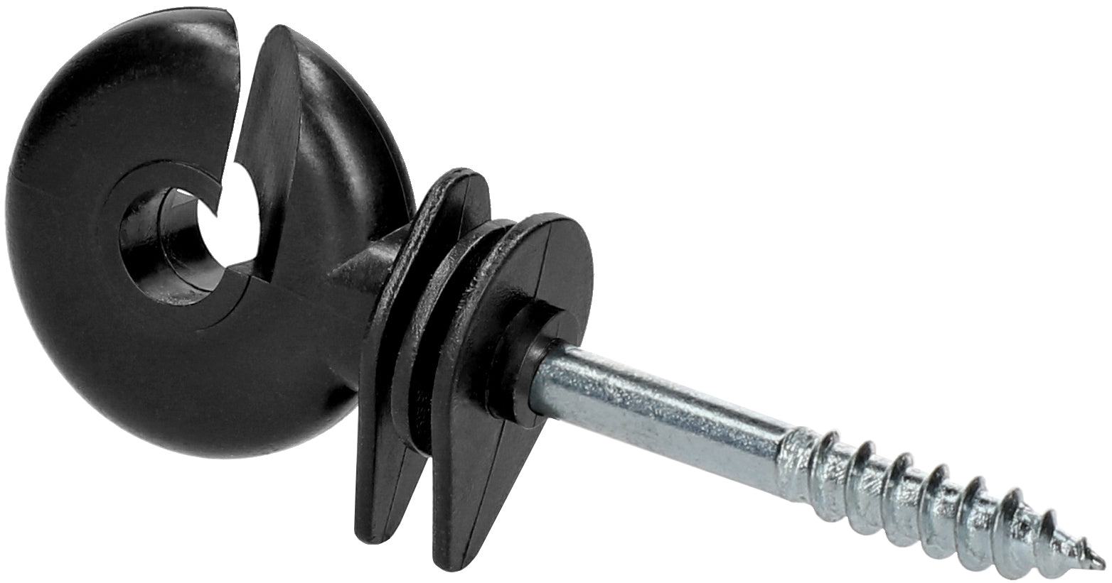 ZoneGuard Ringisolator, Strong, mit Metallkern, durchgehende Stütze, Ø 5,3 mm, schwarz, UV-beständig, 25 Stk