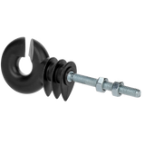 ZoneGuard Ringisolator, schwarz, Metallkern, mit Schraube, für Draht und Seil bis 6 mm, 25 Stk
