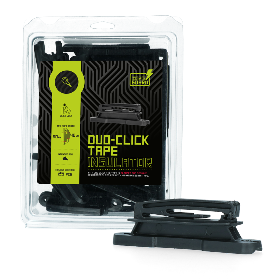 ZoneGuard Bandisolator, Duo-Click, für Weidezaunband bis 60 mm, 25 Stk