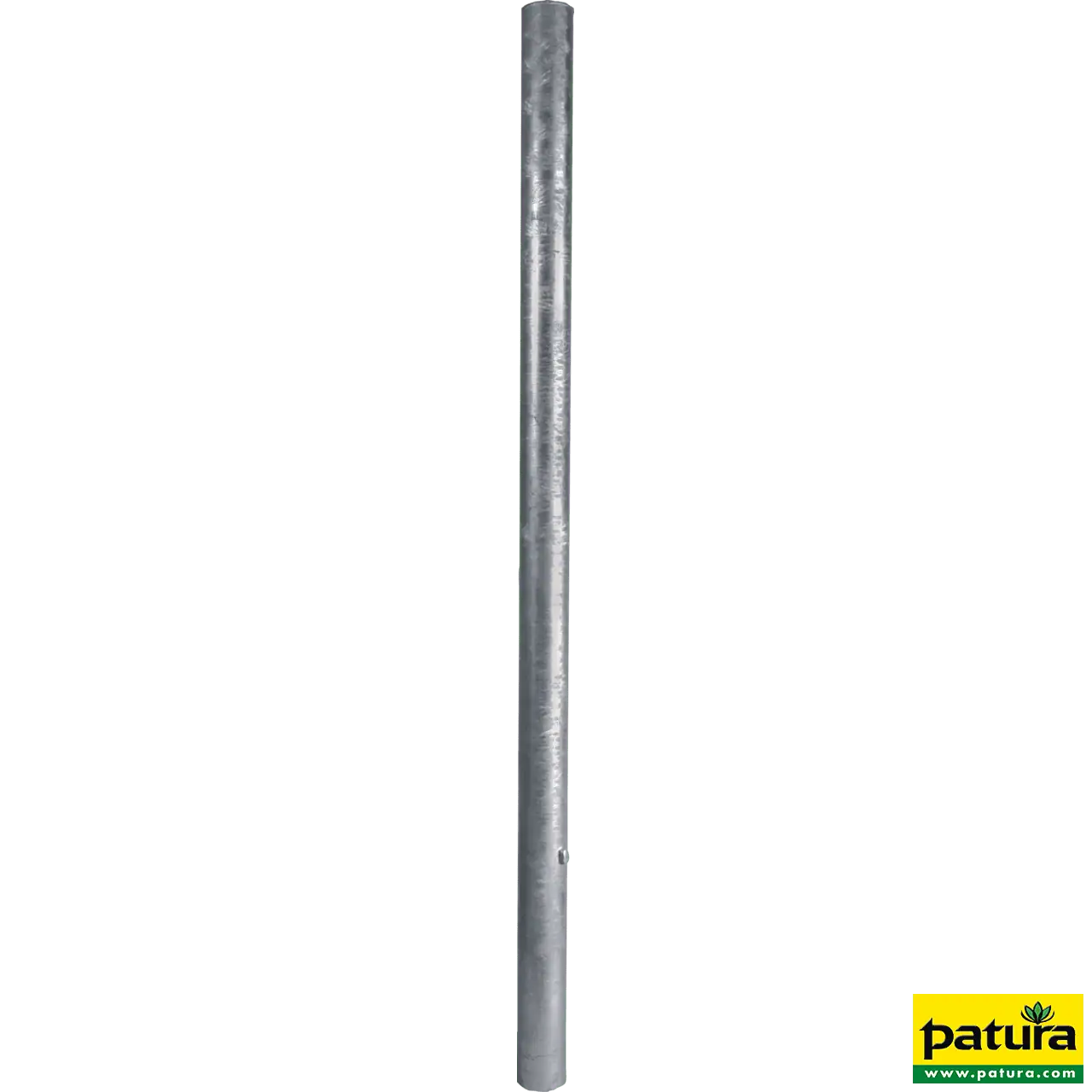 Pfosten, Ø 102 mm, 1,85 m, Wanddicke 6 mm, Bodenplatte 200 x 200 mm, für Sauberkeitsschicht