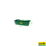 Kunststoff-Langtrog, 32 l, grün, zum Einhängen, Länge 80 cm, für Rohre bis Ø 2"