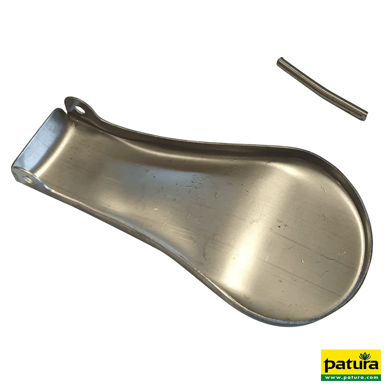 Zunge, Edelstahl, mit Kerbstift, für Zungenbecken Ref. 380107/380113, 16 x 7,5 x 2 cm