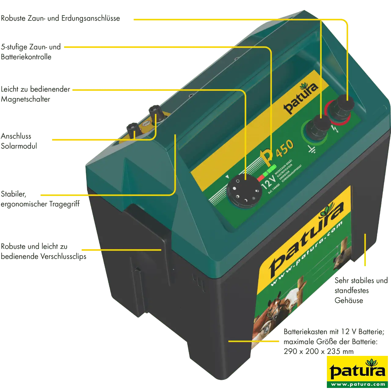 MaxiBox P450, Weidezaun-Gerät für 12 V Akku