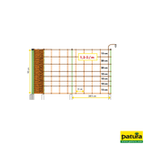 Elektrozaunnetz, 90 cm hoch, mit Einzelspitze, 50 m