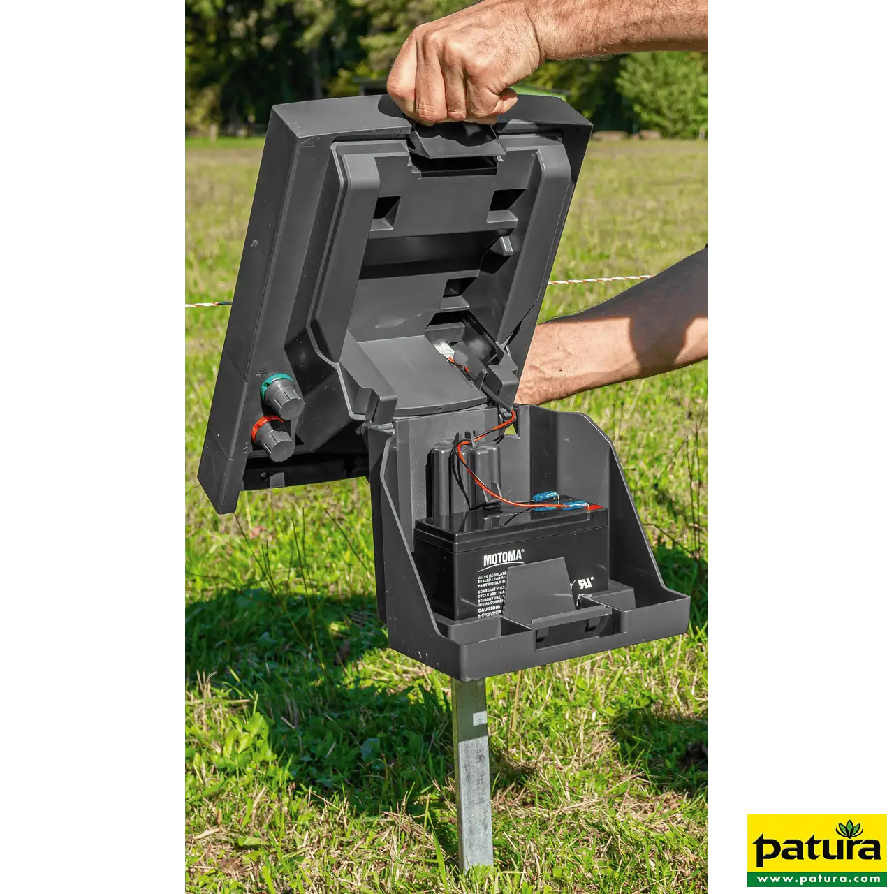 PATURA P35 Solar Weidezaungerät, 3 W Solarmodul, 6 V 4 Ah Akku, 0,21 Joule