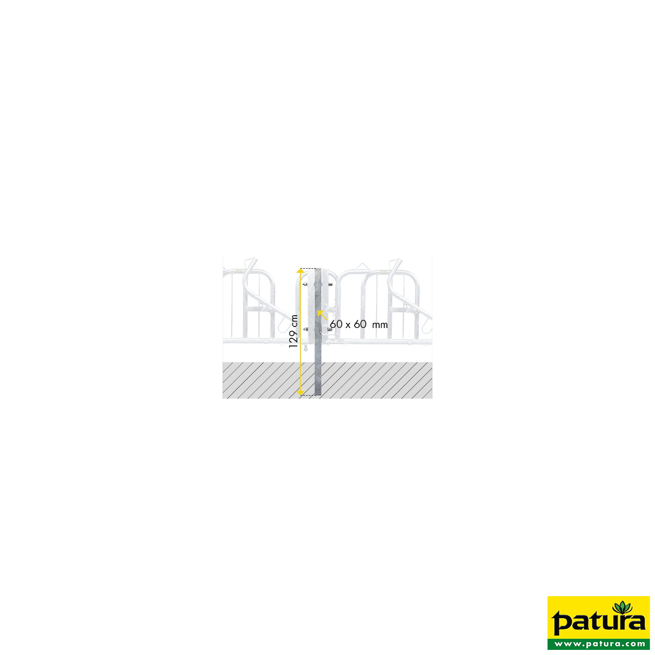 Montagepfosten für Schwedenfressgitter 60x60x4 mm, L=1,29 m