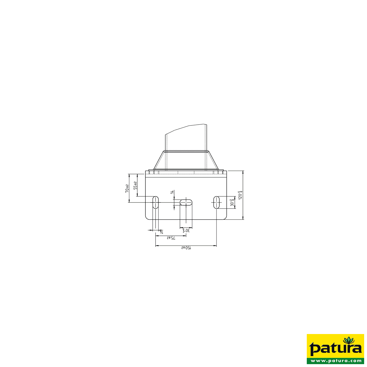 Pfosten, Ø 102 mm, 1,65 m, Wanddicke 4,0 mm, abgewinkelte Bodenplatte 200 x 200 x 8 mm