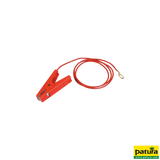 Zaunanschlußkabel, rot, mit Edelstahlklemme und 8 mm Ringöse