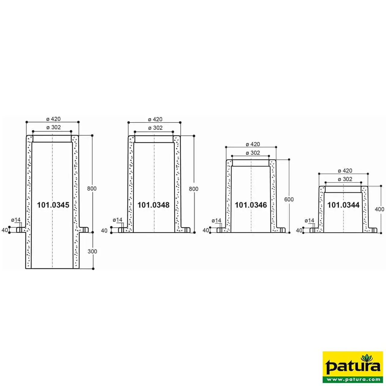Thermo-Röhre, 400 mm, für Modell 41A, 43A