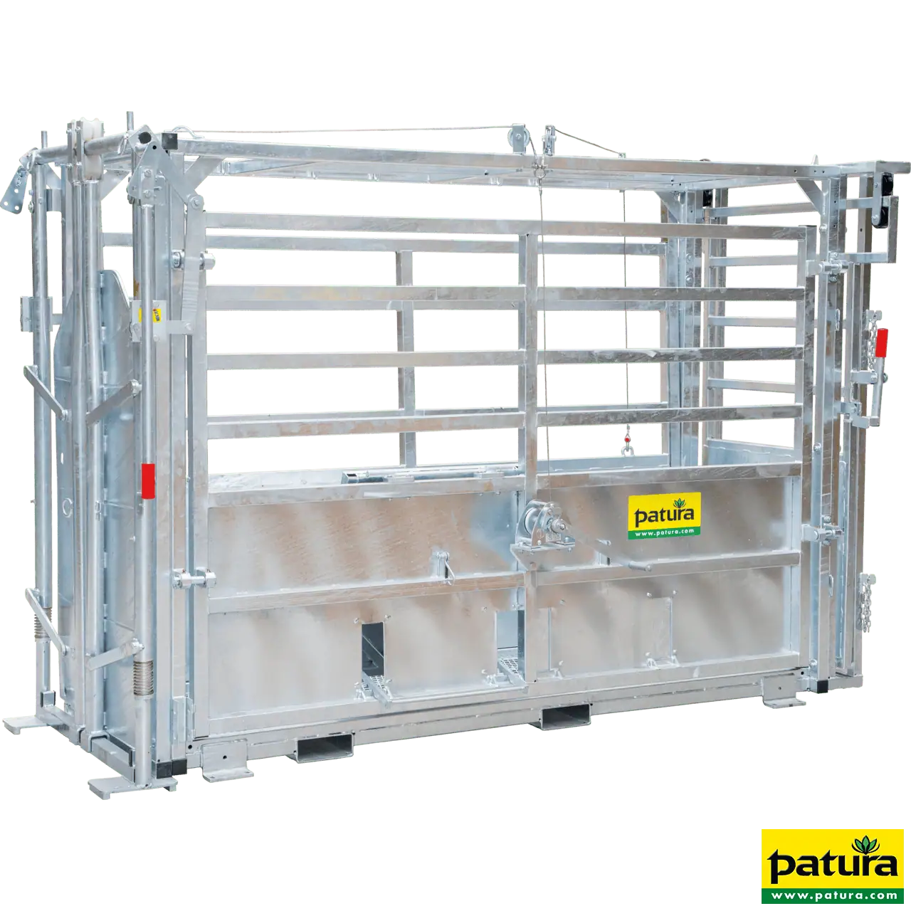 Betäubungsbox mit aufziehbarer Seite