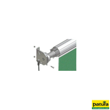 Windschutz-Zugrollo, Höhe 2,10 m, Breite 3,50 m, Rohr Ø 100 mm