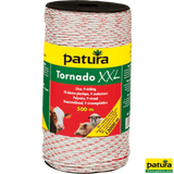 PATURA Tornado XXL Weidezaunlitze, geflochten, weiß-rot, 6 Niroleiter Ø 0,20 mm, 3 Cu-Leiter Ø 0,30 mm, 500 m