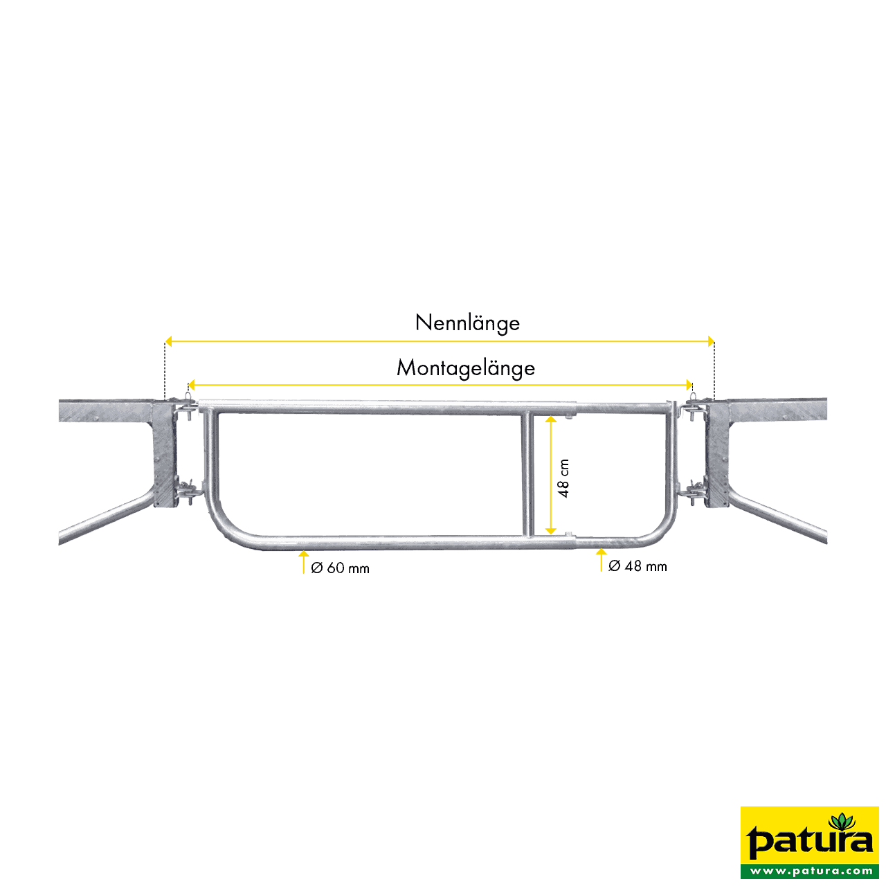 Abtrennung R2LB 1/2, Höhe 60 cm, Montagelänge 1,40–1,90 m