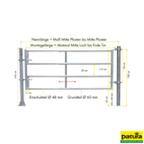 Stalltür RS4, Schnellverschluss, Montagelänge 3,90–4,90 m, Rohr Ø 60 mm, für Pferde und Ponys