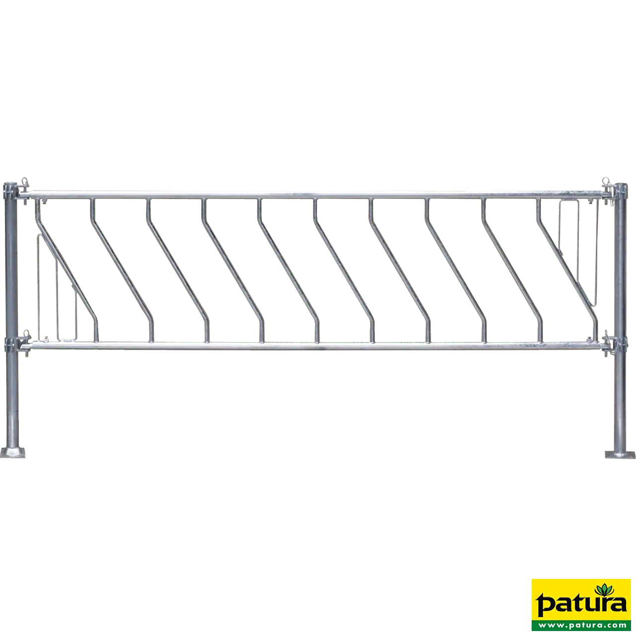 Schrägfressgitter für Kälber, 2,5 m, 7 Plätze