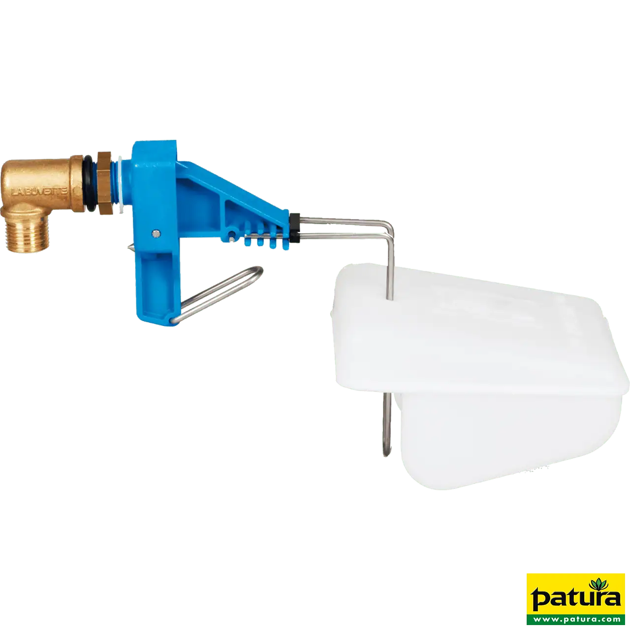 Niederdruckventil (blau) mit Schwimmer, Anschluß 1/2" oder 3/4" (inkl. Adapter)