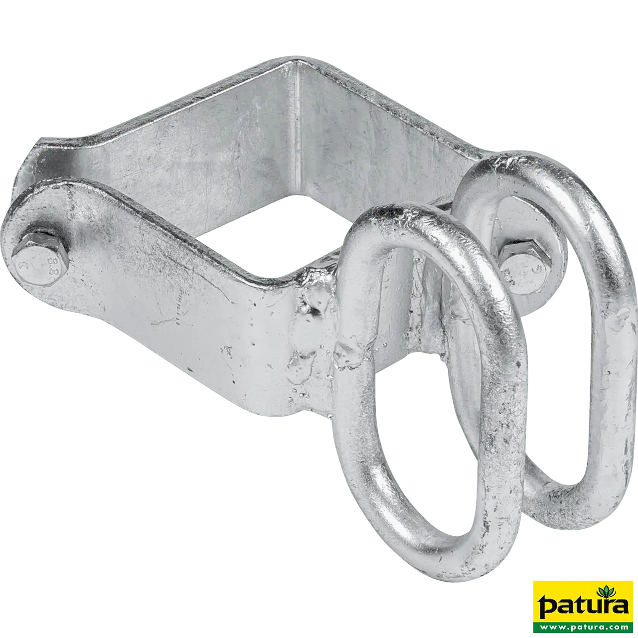 Schelle Quadrat 90 mm, 2 Riegelhalter, vz