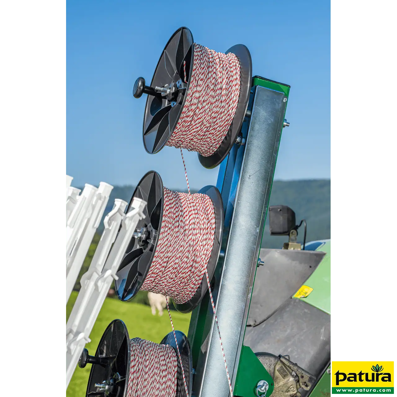 Weidezaunmaschine elektrisch, Tornado Master 5.0, für bis zu 5-reihige Zäune, 3-Punkt-Aufnahme