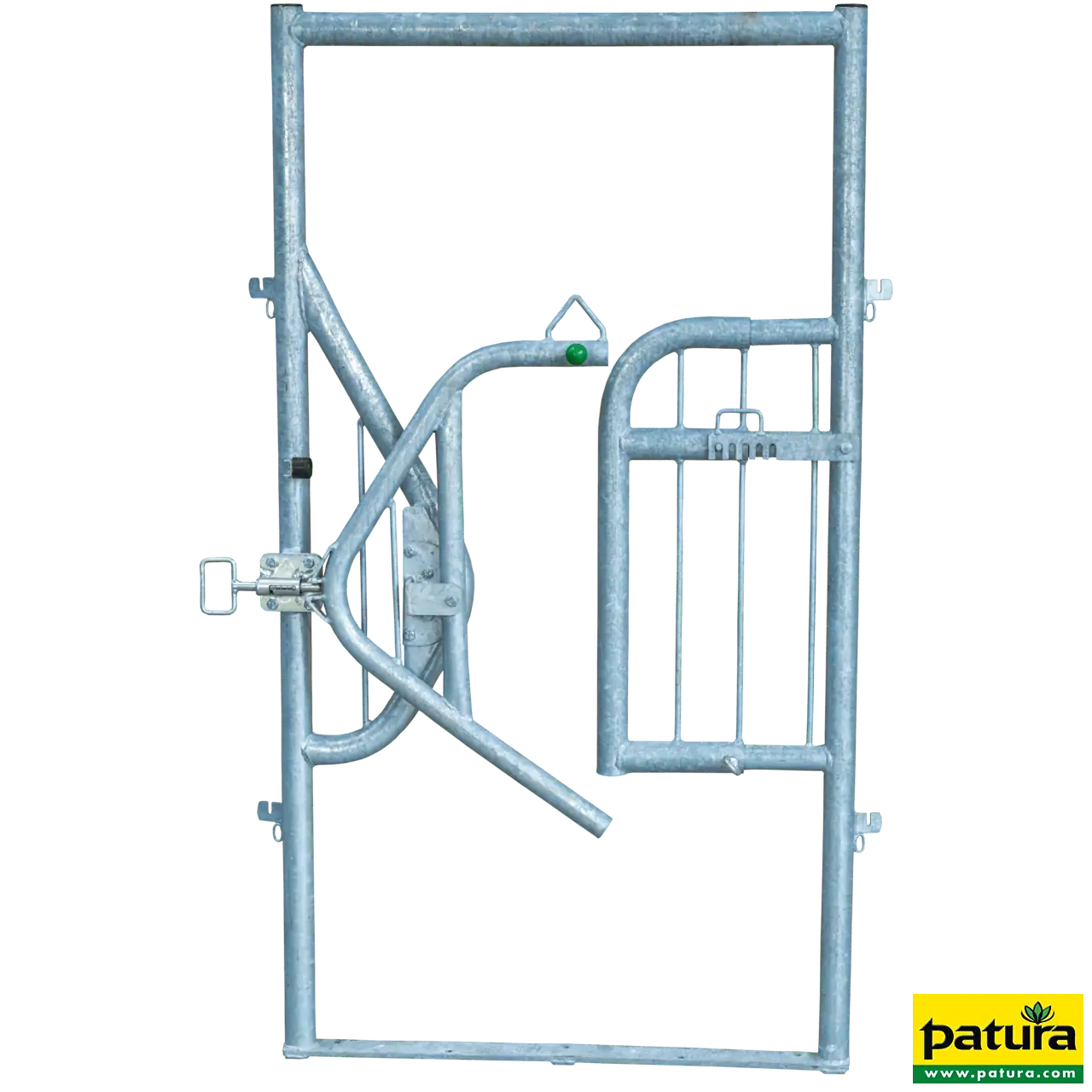 Fanggitter zur Tierbehandlung, Halsweiteneinstellung 18–28 cm, Rahmen Ø 60 mm, 2 m x 1,05 m