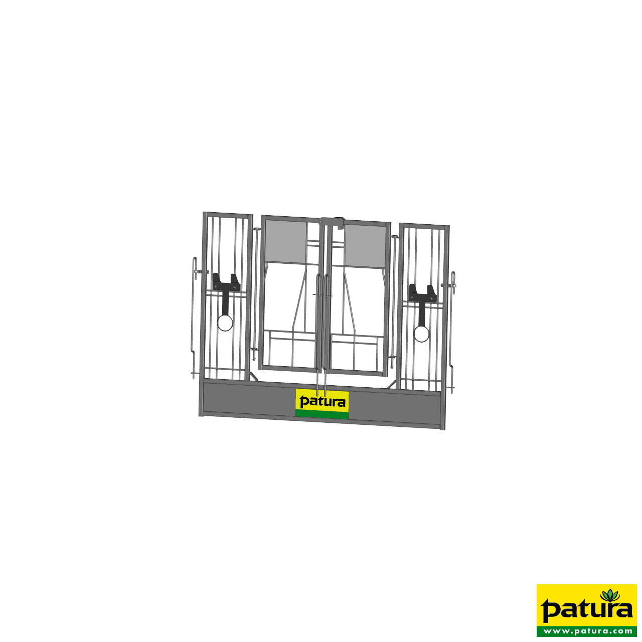 Tür geteilt mit Riegel für Paarhaltung PATURA Kälberbox 1,54 m