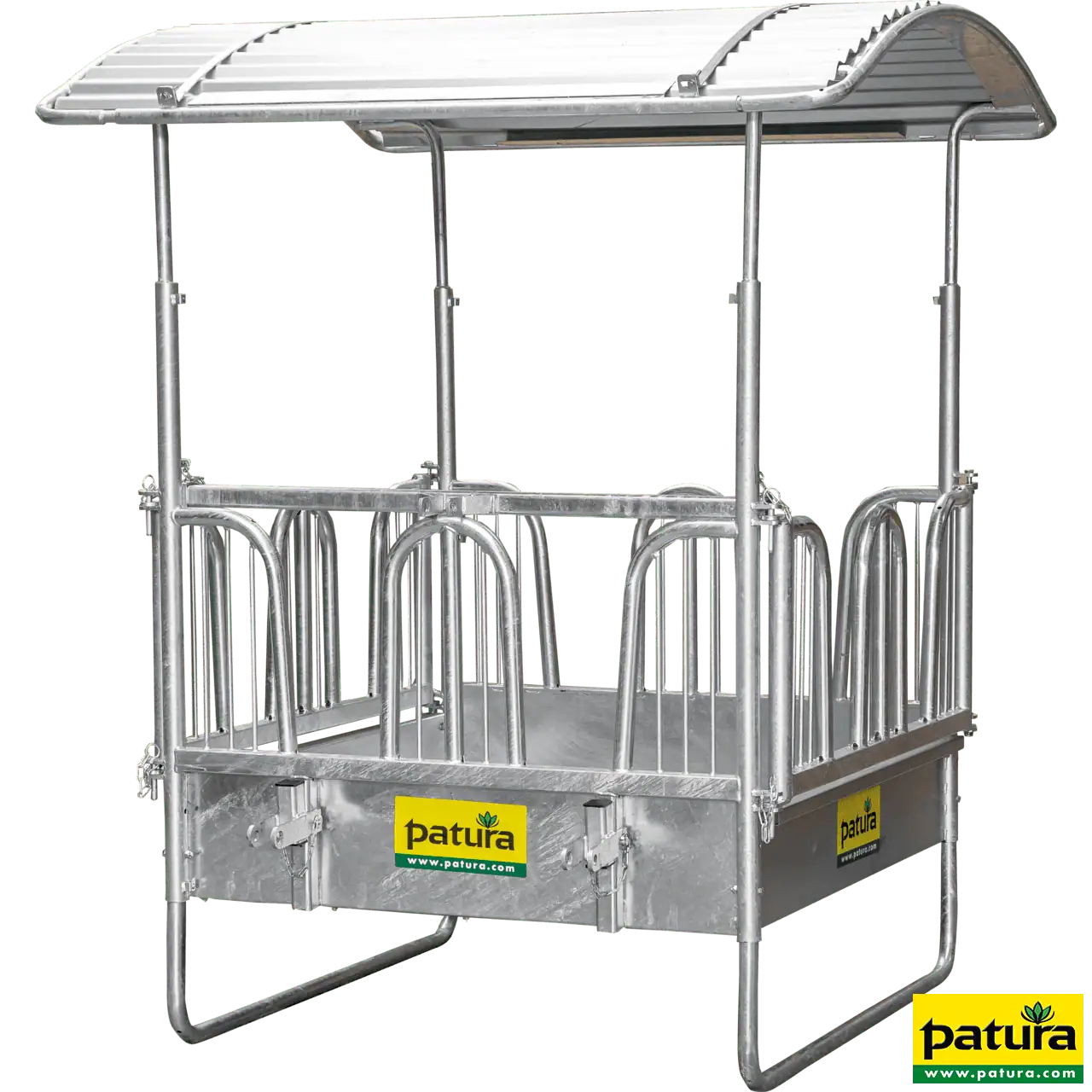 Viereckraufe mit Sicherheits- Palisadenfressgittern, 8 Fressplätze