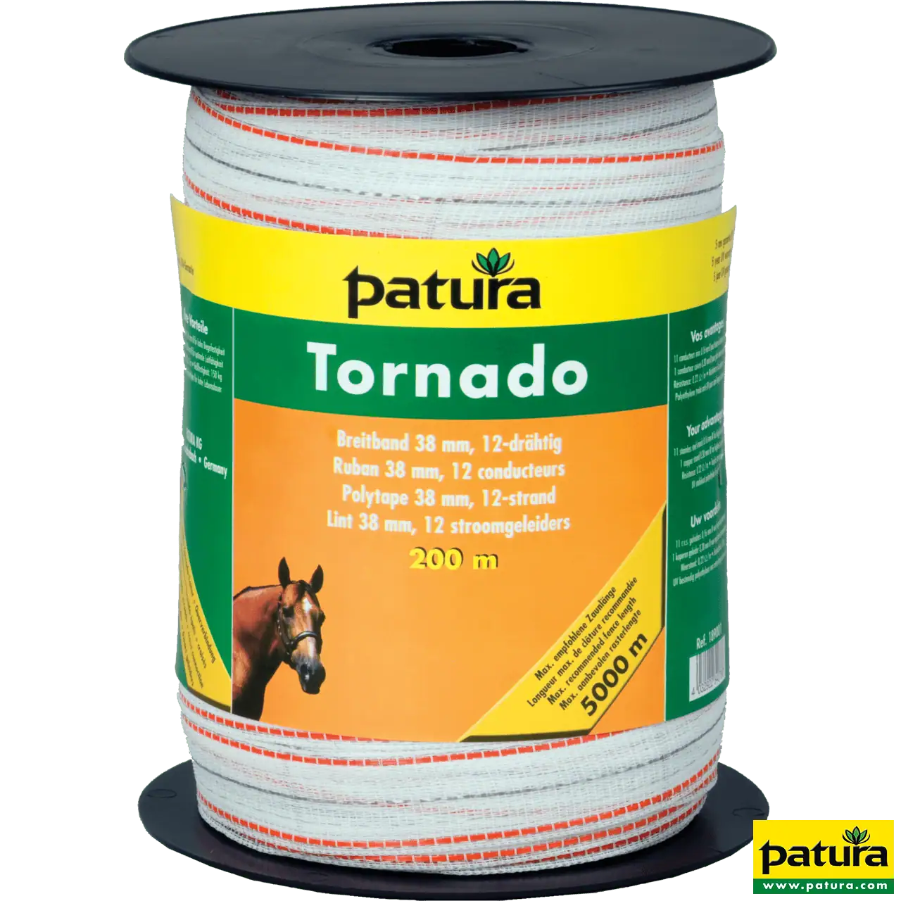 Tornado Breitband 12,5 mm, 200 m Rolle 4 Niro 0,20mm, 1 Cu 0,30mm, weiss-orange