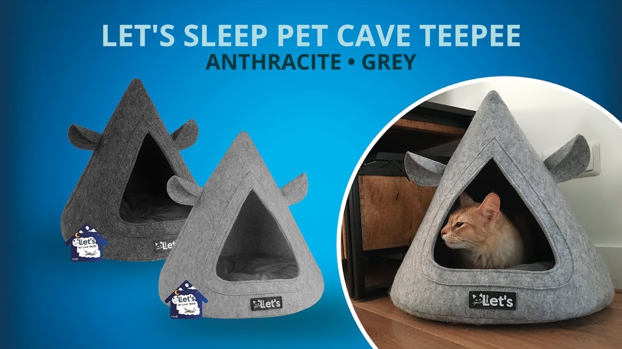 Let's sleep Katzenhöhle Teepee, Filz, anthrazit, 50 x 45 cm